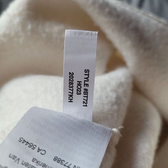 J.Crew Womens XXL Heritage Fleece Cropped Sweatshirt Ivory Gold Buttons Preppy - Picture 4 of 7